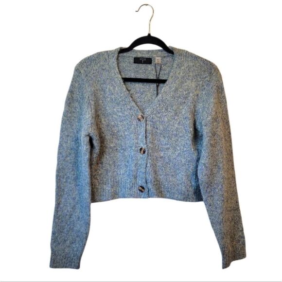 Tahari Women's Blue Green Cozy Knit Cropped Cardigan Size M NWT - Picture 1 of 7